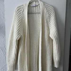 White Zara Chunky Cardigan